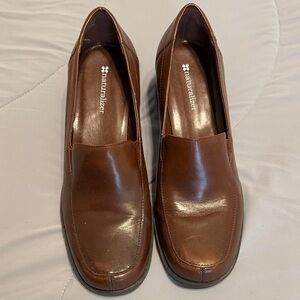 Naturalizer Women's Dark Brown Leather Wedge Loafers